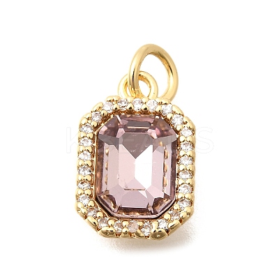 Brass Glass Pendants KK-N289-14G-07-1