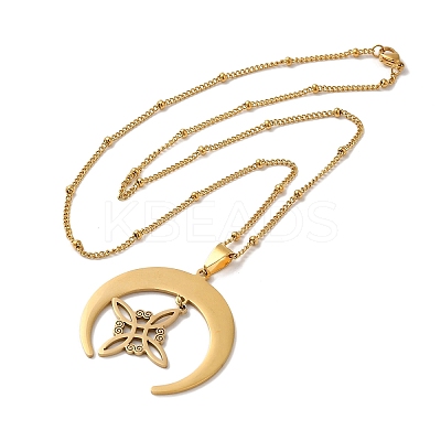 201 Stainless Steel Pendant Necklaces NJEW-K253-04G-1-1