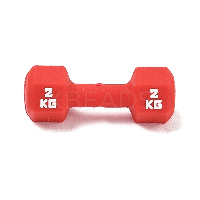 Gym Equipment Theme Silicone Focal Beads SL-CBAE849-03B-1