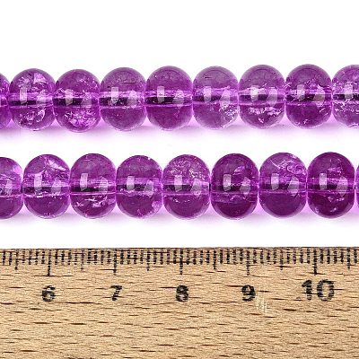 Crackle Transparent Glass Beads Strands GLAA-N074-02B-14-1