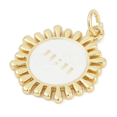Sun with 11:11 Brass Enamel Pendants KK-G522-38G-02-1