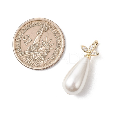 Electroplate Shell Pearl Pendants PALLOY-JF04940-01-1