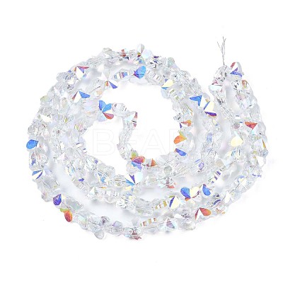 Electroplate Transparent Glass Beads Strands EGLA-N002-20A-B01-1