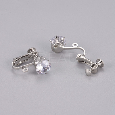 Brass Screw On Clip-on Earring Findings KK-L200-A-1