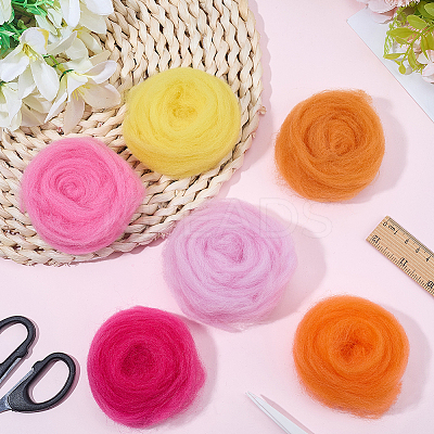 18Pcs 6 Colors DIY Wool Roving DIY-SP0005-80C-1