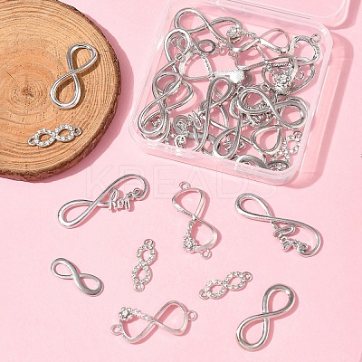 30Pcs 6 Styles Tibetan Style Alloy Infinity with Hope Connector Charms TIBE-FS0003-26-1