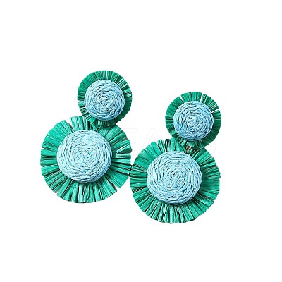 Bohemian Style Raffia Dangle Stud Earrings FS-WGA49F5-05-1