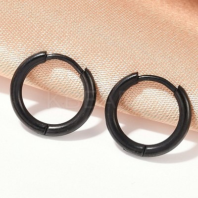202 Stainless Steel Huggie Hoop Earrings EJEW-F111A-13mm-EB-1