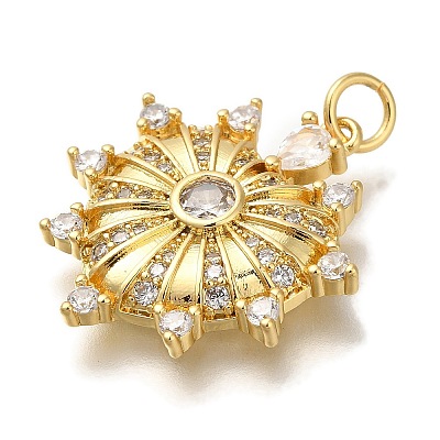 Rack Plating Brass Micro Pave Cubic Zirconia Pendants KK-I720-67G-1