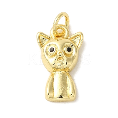 Rack Plating Brass Micro Pave Black Cubic Zirconia Pendants KK-P267-30G-1