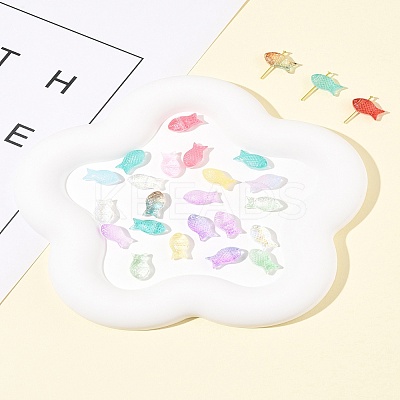 50Pcs Transparent Spray Painted Glass Beads GLAA-FS0002-06G-1
