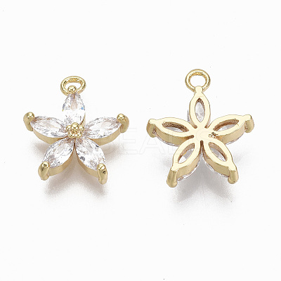 Brass Micro Pave Cubic Zirconia Charms X-KK-R132-009-NF-1
