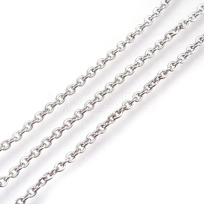 Non-Tarnish 3.28 Feet 304 Stainless Steel Cable Chains X-CHS-R002-0.5mm-1