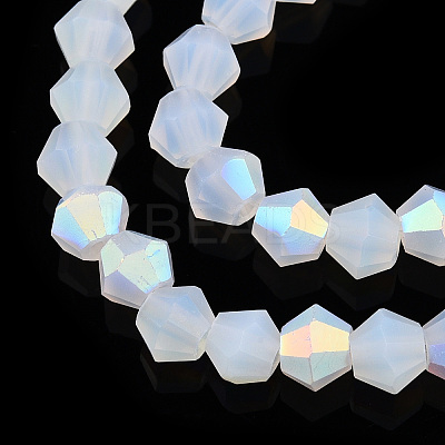 Imitation Jade Bicone Frosted Glass Bead Strands EGLA-A039-J2mm-MB05-1
