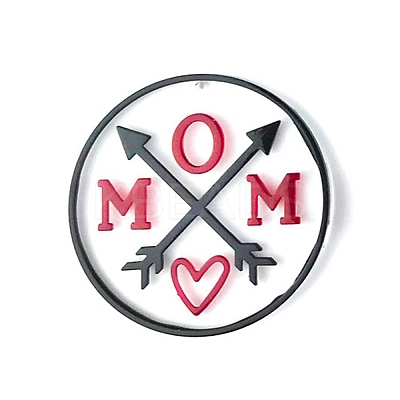DIY Mother's Day Theme Flat Round Pendant Silicone Molds SIMO-H010-02G-1