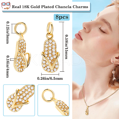 8Pcs Brass Micro Pave Cubic Zirconia Pendants RB-BBC0001-02-1
