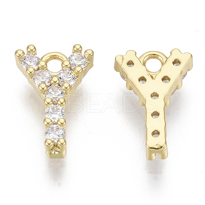 Brass Micro Pave Cubic Zirconia Charms KK-T060-05-Y-G-NF-1
