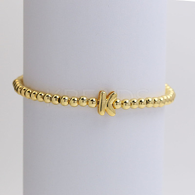 Brass Beaded Stretch Bracelets for Women FS-WG560D0-11-1
