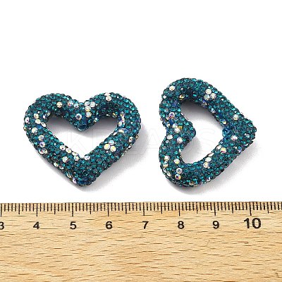 Heart Shape Polymer Clay Rhinestone Beads CLAY-NH0001-09B-01-1