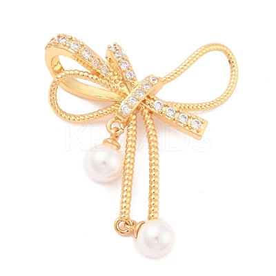 Eco-Friendly Brass Micro Pave Cubic Zirconia and Glass Beads Pendants KK-K268-40G-1