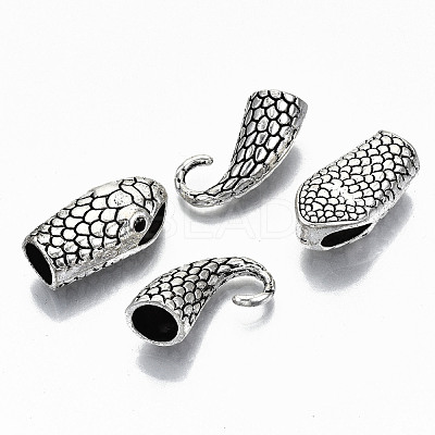 Tibetan Style Alloy Hook and Snake Head Clasps TIBE-N011-040AS-RS-1