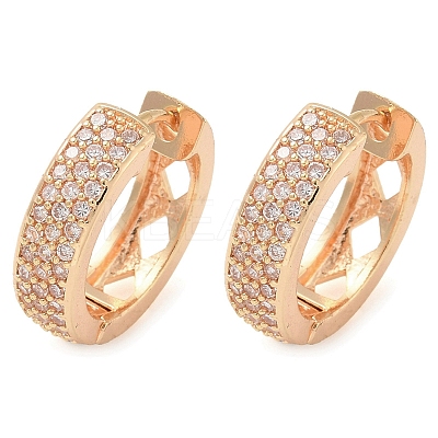 Rack Plating Brass Clear Cubic Zirconia Hoop Earrings EJEW-M090-01G-04-1
