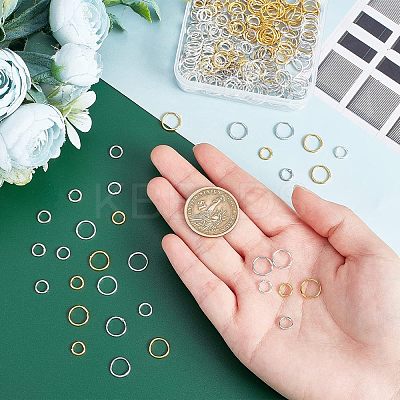 300Pcs 6 Style Brass Soldered Closed Jump Rings KK-CA0002-95-1
