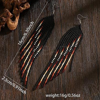 Handmade Bohemian Glass Seed Bead Beaded Chandelier Earrings UU5270-1