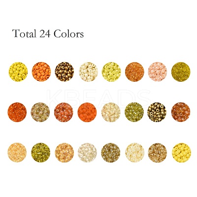 600G 24 Colors Glass Seed Beads SEED-JP0008-03-4mm-1