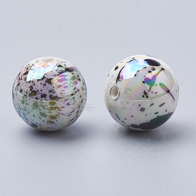 AB-Color Spray Painted Acrylic Beads X-ACRP-R146-02-1