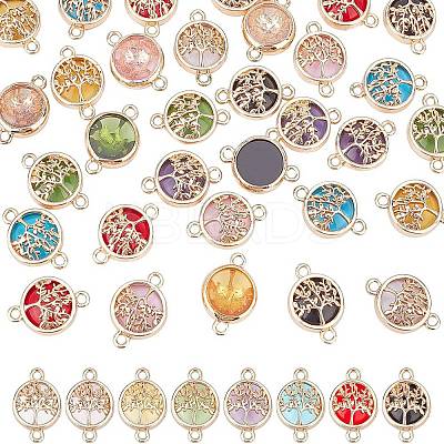28pcs 7 colors Glass Connector Charms GLAA-PH0002-56P-1