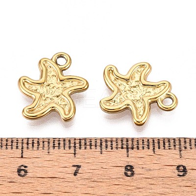304 Stainless Steel Starfish Charms STAS-T067-52G-1