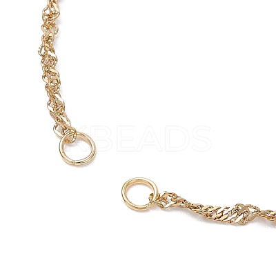 2Pcs 2 Colors 304 Stainless Steel Singapore Chain Bracelet Making AJEW-JB01306-1