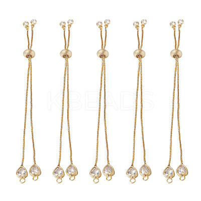 Rack Plating Adjustable Brass Slider Bracelets YS-TAC0001-13G-1