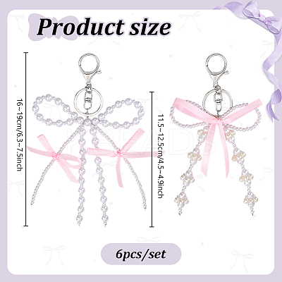 6Pcs Acrylic & Alloy & Plastic Keychain KEYC-PH01538-1