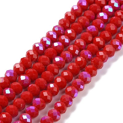 Electroplate Opaque Solid Color Glass Beads Strands EGLA-A034-P10mm-L04-1