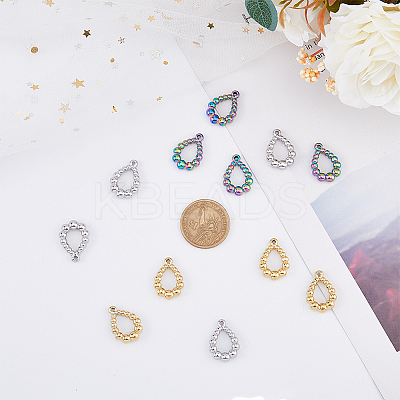 18Pcs 3 Colors Ion Plating(IP) 304 Stainless Steel Pendants STAS-DC0014-14-1