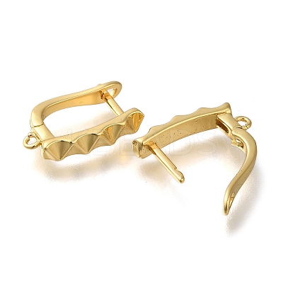 Rack Plating Brass Hoop Earring Findings EJEW-H143-03G-1