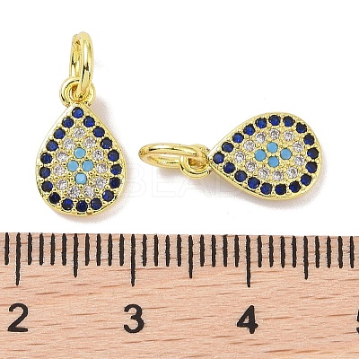 Real 18K Gold Plated Brass Micro Pave Cubic Zirconia Pendants KK-L209-043G-01-1