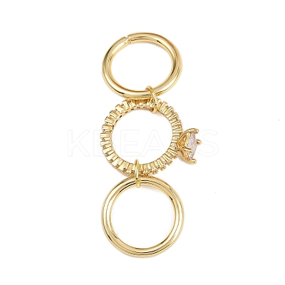 Brass Micro Pave Cubic Zirconia Plain Band Finger Rings for Women RJEW-P160-01E-G-1