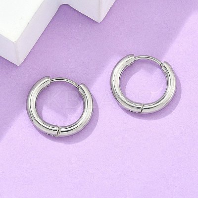 Tarnish Resistant 304 Stainless Steel Huggie Hoop Earrings LS-EJEW-F111B-16mm-P-1