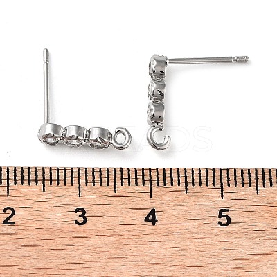 Brass Micro Pave Cubic Zirconia Studs Earring Findings KK-K364-08P-1