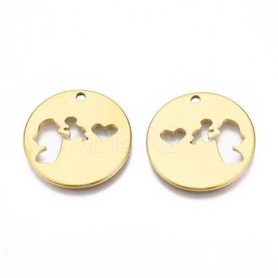 Ion Plating(IP) 201 Stainless Steel Pendants STAS-N098-073LG-1