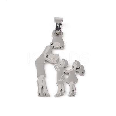 Non-Tarnish Mother's Day 304 Stainless Steel Pendants STAS-U002-08P-1