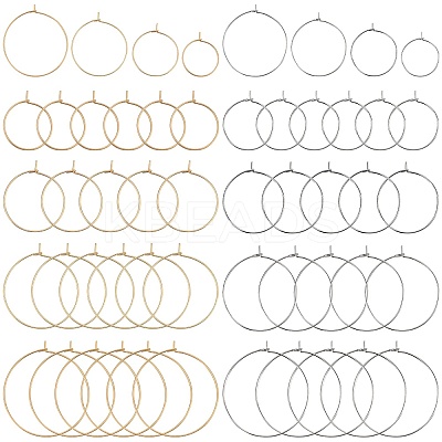 160Pcs 8 Style 316 Surgical Stainless Steel Wine Glass Charms Rings STAS-SC0007-27-1