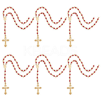 Acrylic Rosary Bead Necklace NJEW-PH01476-1