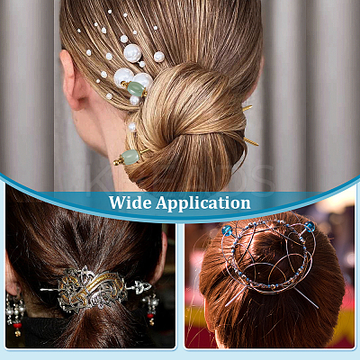 2Pcs Brass Hair Sticks OHAR-PH00003-1