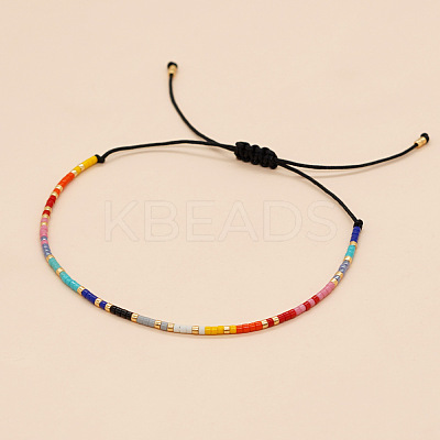 Bohemian Minimalist Glass Seed Bead Braided Bead Bracelets for Women LS-PE3072-1