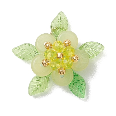 Natural Lemon Jade & Glass Pendants PALLOY-MZ01192-02-1
