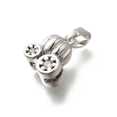 Brass Micro Pave Cubic Zirconia Charms KK-P295-23P-1